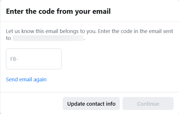 facebook enter code