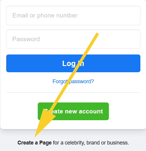 how to create facebook page without facebook account