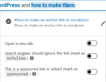 create anchor link